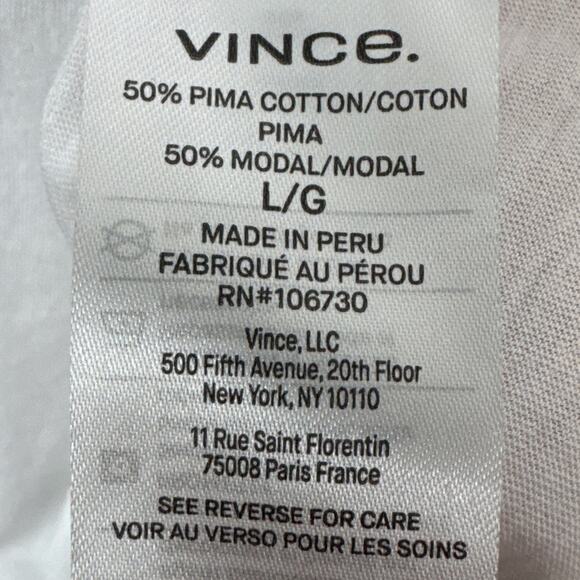 Vince Women's Pima Cotton Modal White Tee Shirt Size L NWOT Elevated Basics - Picture 6 of 7